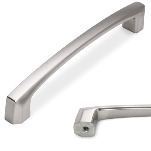 10 Pack 6-1/4 inch Brushed Satin Nickel Kitchen Cabinet Handles Cabinet Pulls Sliver Drawer Pulls Kitchen Cabinet Hardware Handles Dresser Handles 1811 - color: Brushed Satin Nickel, size: 6-1/4" Hole Center（160mm）