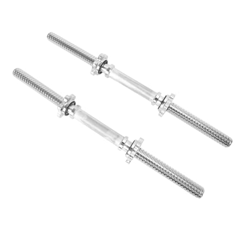 Threaded Dumbbell Rubber/Chrome Handles 1 Inch Pair, Adjustable Dumbbell Bar Handles, Fits Standard Weight Plates with 1” Diameter, for Gym Workouts, Exercise, Weightlifting, Sold in Pair - color: Chrome Handgrips, size: 19.5 Inch