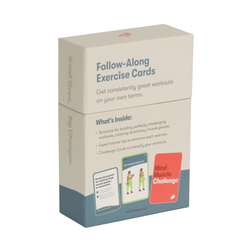 Dumbbell Elevate Exercise Cards: Home Workout Series Card Deck - Comprehensive At-Home Fitness System with 65 Exercises, 8 Bonus Challenges, and 4 Unique Workout Formats. - style: Exercise Cards