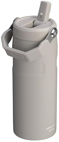 Stanley IceFlow Flip Straw 2.0 Water Bottle 16 OZ | Built-In Straw with Larger Opening | Lightweight & Leak-Resistant | Insulated Stainless Steel | BPA-Free | Ash - color: Ash, size: 16 Ounces