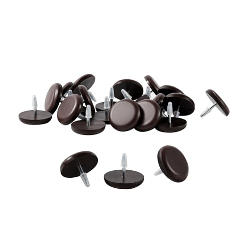 1" Nail on Furniture Sliders (24 Pack) - Furnigear Heavy Duty PTFE (Teflon) Chair Sliders Glides Wooden Furniture Movers Move Your Furniture Easily & Safety - Best Chair Leg Floor Protectors Brown - color: Brown, size: 1"-24 pack