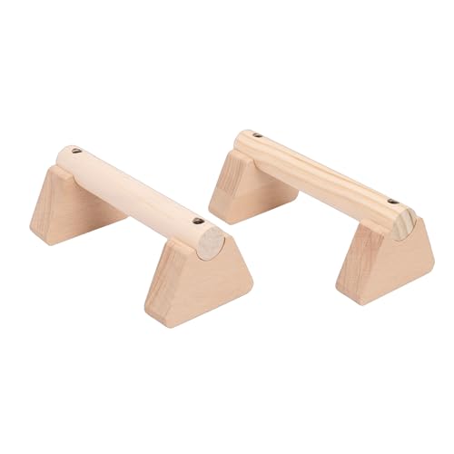 2Pcs Parallettes Push Up Bar, Wooden Parallettes Handle Stands Grip Body Strength Training, Push Up Stand with Anti Slip Pad, Balance Beam Exercise for Men Strength Training - size: 20cm