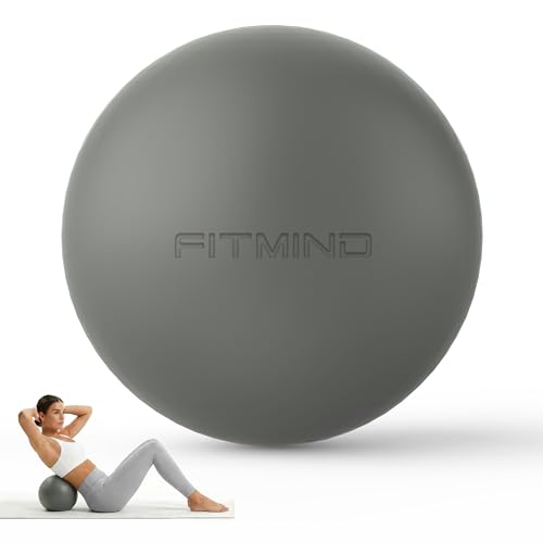 Pilates Ball 8 inch, Small Yoga Ball Extra Thick, Mini Pilates Ball with Pump, Non-Slip Surface Small Exercise Ball for Physical Therapy, Stretching, Strength & Core Training - color: Dark Gray