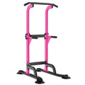 SogesHome Power Tower Pull Up Bar and Dip Station, Height Adjustable Dip Stand Exercise Machine for Home Gym, Multi-Functional Free Standing Strength Training Fitness Workout Station - color: Pink