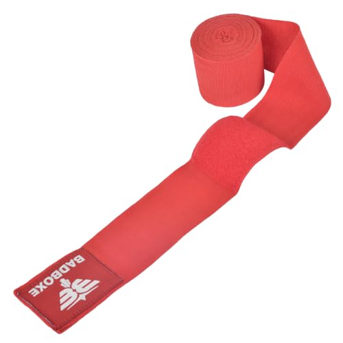TWISTER FIGHT WEAR Boxing Hand Wraps 180" (4.5 Meter) – Premium Cotton-Polyester Blend with Thumb Loop and Hook & Loop Closure for Boxing, MMA, Muay Thai & Kickboxing - color: Red (1 Pair)