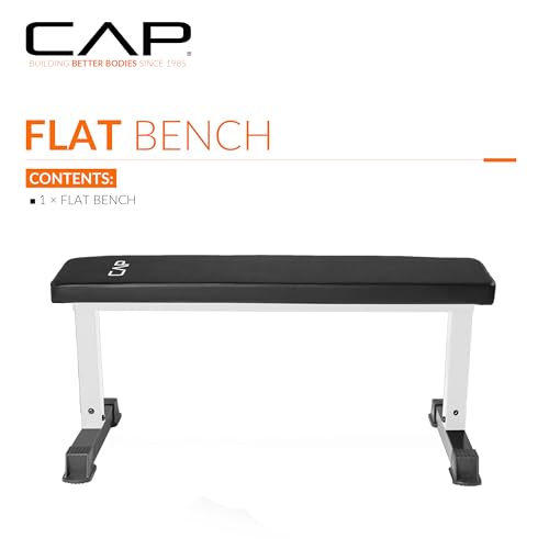 CAP Barbell Flat Weight Bench Color Series - color: White