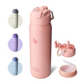 BOTTLE BOTTLE 24oz Insulated Water Bottle Stainless Steel Sport Water Bottle with Straw and Adjustable Lid Daily Pill Organizer - color: salmon