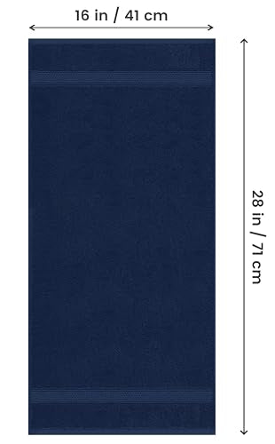 Utopia Towels 6 Pack Premium Hand Towels Set, 16 by 28 inches, 100% Ring Spun Cotton, Ultra Soft and Highly Absorbent 600GSM Towels for Bathroom, Gym, Shower, Hotel, and Spa, Navy Blue - color: Navy Blue, size: 6 Hand Towels
