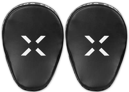 Punching Mitts for Boxing Leather Curved Punch Mitts Men & Women MMA Training Equipment Muay Thai Sparring Training Mitts MMA Hitting Pads Available Multiple Colors - color: White