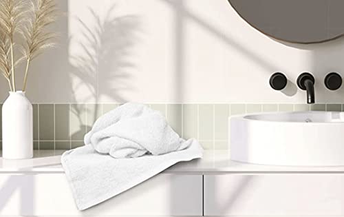 KAHAF COLLECTION 100% Cotton Bath Towel Set, White 24x48 Pack of 6 Towels, Quick Dry, Highly Absorbent, Soft Feel Towel, Gym, Spa, Bathroom, Shower, Pool, Luxury Soft Towels Light-Weight - color: White, size: 24x48 - 6 Pack