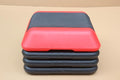 16"x16" Adjustable High Step Aerobic Platform With 4 Risers, Height-Adjustable Step Aerobics Platform For Home Gym Exercise Fitness Workout Black+Red As shown One size
