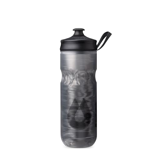 HydraPak | Polar Bottle - Polar Sport Insulated Water Bottle - BPA-Free, Sport & Bike Squeeze Bottle with Handle (Pulse Black, 600ml / 20oz) - color: Pulse Black, style: 20oz/600ml