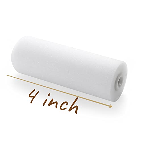 Foam Paint Roller,4" Sponge Mini Refill,High Density Foam Paint Roller Covers for Use on Finest Finishes Flat Surfaces,10-Pack - size: 4 inch Foam Covers
