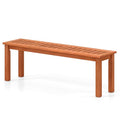 Tangkula 47 Inch Patio Wood Bench, 2-Person Backless Bench w/Slatted Seat, Indoor Outdoor Dining Bench for Backyard, Poolside, Entryway, Porch - size: 47"