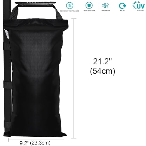 16 Pack (NO Sand) SANWAY 448 LBS Sand Bags for Canopy -Portable and Durable to Secure Tents, Canopies, and Umbrellas at Outdoor Events (Black) - color: Black - 16 PCS