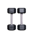 Rep Fitness Rubber Hex Dumbbell(s) - Singles (55LB +) and Pairs (5LB - 50LB) - Low Odor, Fully Knurled Handle - style: 10 LB Pair