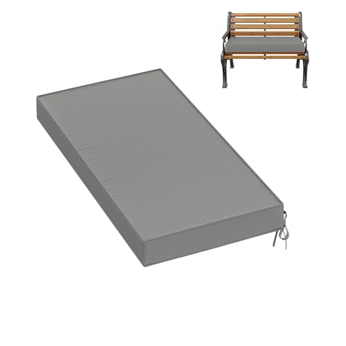 Premium Outdoor Bench Cushions for Patio Furniture 3.5inches Memory Foam Bench Cushion Waterproof Fade Resistant Porch Swing Cushions with Straps 36×18 Inch Light Grey - color: Light Grey, size: 36'' x 18'' x 3.5''