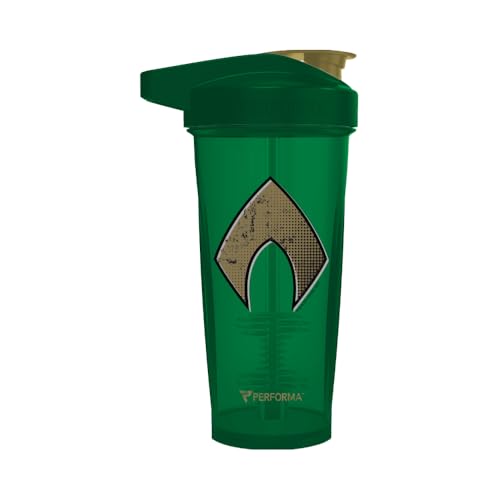 PerfectShaker ACTIV DC Comics & Justice League Series | Leak-Proof, BPA-Free, Shatter-Resistant | ActionRod Mixing Technology for Smooth Blends | Gym, Fitness & Sports Shaker - 828ml (AQUAMAN) - color: AQUAMAN