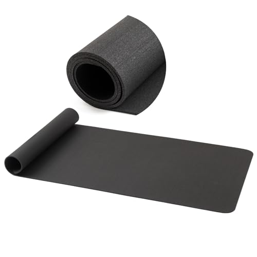 Treadmill Mat for Hardwood Floors - 100% Recycled Rubber Mat for Home Gym Flooring, Durable Workout Fitness Mats, Walking Pad Exercise Bike Equipment Mat, Non-Slip - color: Black, size: 51"L x 24"W x 0.16"Th