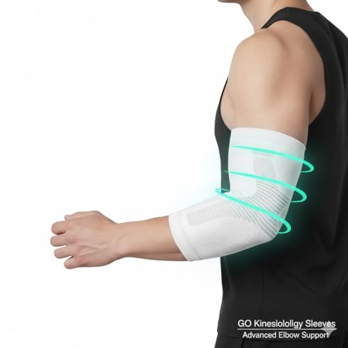 Elbow Compression Sleeve for Men - Kinesiology Compression Elbow Sleeve for Weightlifting - Elbow Sleeve for Tendonitis and Tennis Elbow Relief - Ideal for Gym, Sports (White, X-Small) - color: White, size: X-Small