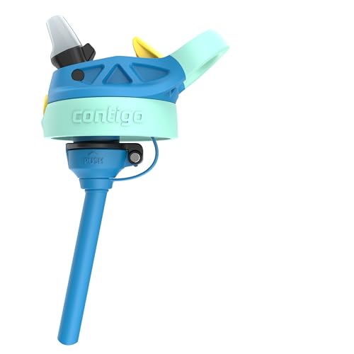 Contigo Aubrey Kids Water Bottle - color: Juniper/Dinos & Blue Poppy/Sharks, size: 14 oz (Pack of 1)