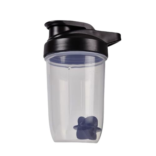 CHNLML Protein Shaker Bottle 400ML/16Oz w. Shaker Ball for Protein Shake, Shaker Bottle with Mixing Ball, Leak-Proof, BPA-Free, for Gym, Workout, Juice Mixer (Black/Clear, 16Oz-400ML-1Bottle) - color: Black/Clear, size: 16 Ounces
