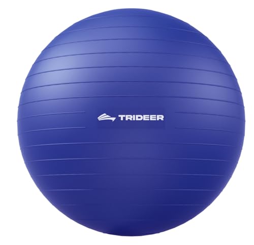 Trideer Yoga Ball for Exercise, Pilates, Core & Balance Training, Stability Ball for Pregnancy & Birthing Prep, Physical Therapy, Daily Stretching, Office Chair for Active Sitting, Quick Pump Included - color: Indigo, size: L(23-26ines/58-65cm)