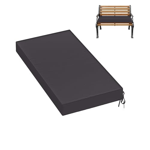 Premium Outdoor Bench Cushions for Patio Furniture 3.5inches Memory Foam Bench Cushion Waterproof Fade Resistant Porch Swing Cushions with Straps 36×18 Inch Grey - color: Grey, size: 36'' x 18'' x 3.5''