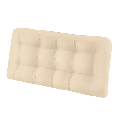 Tufted Bench Cushions for Outdoor Furniture, 44" x 19" Porch Swing Cushions Filled with Foam, Overstuffed Patio Cushions for Bench Loveseat with 2-3 Seats,Thick and Water Resistant, Beige - color: Beige, size: 44" x 19" x 5"