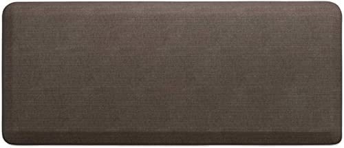 GelPro Anti-Fatigue Designer Comfort Kitchen Floor Mat, 20" x48”, Grasscloth Pecan Stain Resistant Surface with 3/4” Thick Ergo-Foam Core for Health and Wellness - color: Grasscloth Pecan, size: 48"L x 20"W x 0.8"Th