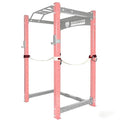 Fitvids Upgraded Adjustable Jammer Arms, Lever Arms, Monolift Attachments Rated 600 LB Per Arm, Fits Racks at All Post Sizes and Hole Sizes, Pair - style: straps-white