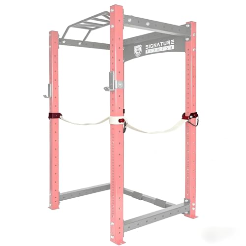 Fitvids Upgraded Adjustable Jammer Arms, Lever Arms, Monolift Attachments Rated 600 LB Per Arm, Fits Racks at All Post Sizes and Hole Sizes, Pair - style: straps-white