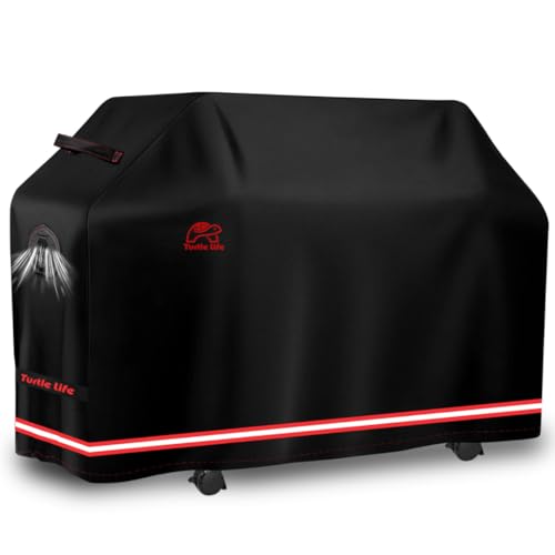Turtle Life BBQ Grill Cover, 76-83 Inch Adjustable Heavy Duty Waterproof 6 or More Burner Barbecue Gas Grill Covers for Weber Summit Series Royal Gourmet MG Series, Black - color: Black, size: EVO-76&83in