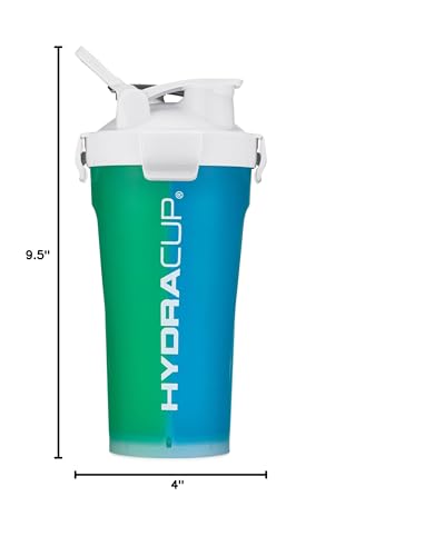 Hydra Cup DualShaker Pro 32 oz Shaker Bottle for Protein Shakes, Shaker Cup w/Handle & Ball Blender Whisks, Dual Mixing Shaker Bottle with Storage, 2 in 1, for Travel To Go, BPA Free (White) - color: Clear