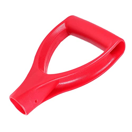 MroMax D Grip Shovel Handle Replacement, 1-1/4" Inner Diameter, PVC | Replacement Handle for Shovel, Spade, Snow Shovel & Rake, Yellow & Black Garden Tool Accessory, Ideal for Digging and Raking - color: Red