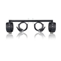 Heavy Duty Stainless Steel Expandable Spreader Bar with 4pcs PU Black--Pink Skull Pattern Detachable Adjustable Straps,Workout Bar for Home Indoor Gym Training Kit - style: Integration Black+Black PU Kit