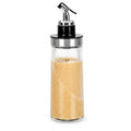 Salad Dressing Shaker Bottle, Ribbed Glass Dressing Bottle for Kitchen Table, Glass Oil Dispenser, Syrup Dispenser, Soy Sauce Dispenser and Condiment Bottle for Meal Prep, Dining and Coffee Bar
