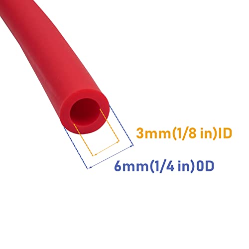 Feelers Natural Latex Rubber Tubing Tube 1/8" (3mm) ID x 1/4" (6mm) OD Red Speargun Band Slingshot Catapult Tube Rubber Hose, 3M Length - size: 1/4"OD x 1/8"ID, style: 3M