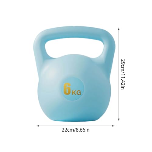 Water Filled Kettlebell, 6kg Adjustable Soft PE Kettle Bell with Ergonomic Non-Slip Handle, Portable Fillable Weight for Home Gym Strength Training Travel Yoga Fitness - color: Light Blue