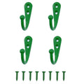 4 Pcs Wall Mounted Hooks for Bedroom,Bathroom,Kitchen,and Cabinet Hangers (with 8 Screws)-Green - color: Green