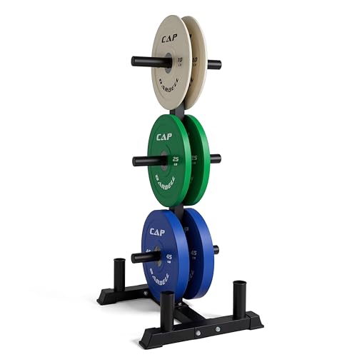 CAP 2-inch Olympic Bumper Plate Weight Set | 100-370 lbs | Multiple Colors | Storage Rack Optional - size: 160 lb - Set with Rack, style: COMPETITION