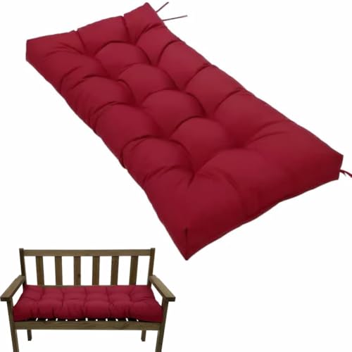 Indoor/Outdoor Bench Cushion, Garden Loveseat Cushion, Swing Seat Cushion,Thicken Patio Bench Soft Rocking Chairs Pad for Lounger Garden Furniture Patio Loveseat Bench (Wine Red, 51.2x19.6) - color: Wine Red, size: 51.2x19.6
