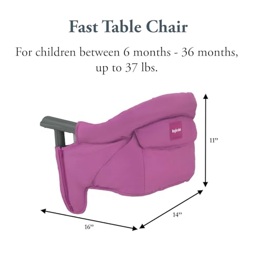 Inglesina Fast Table Chair - Award-Winning Convenient Baby High Chair - Use at Most Tables or Restaurants Without Leaving Scratches (Fuchsia Pink), 14x17x11 Inch (Pack of 1) (AY90F6FUXUS/D) - color: Fuchsia, style: Chair