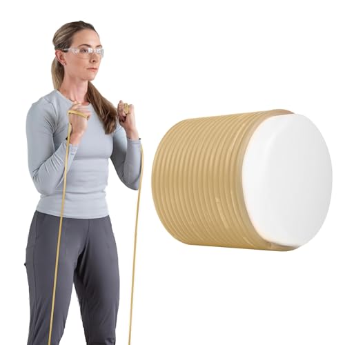 THERABAND Latex Resistance Tubing, Tan, Extra Light Level 0, 25 ft Roll, Professional Grade for Upper and Lower Body Workouts, Cut-to-Length, Color-Coded Resistance Levels - color: Level 0 / Extra Light - Tan, size: 25 Foot