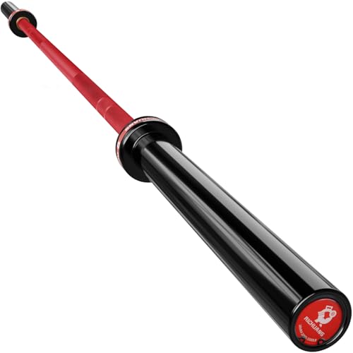7ft Olympic Barbell 28mm 45lb – 500/700/1000LB Bar for Home Gym | Ceramic coated steel. Smooth spinning sleeves. Fits 2" plates. For snatch, clean and jerk, squats, deadlifts, bench press. - color: Red-1000LBS