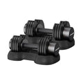 ATIVAFIT Adjustable Dumbbell Set of 2, 5–88LB Quick Dial Free Weights with Double Safety Lock, Anti-Slip Steel Handle & Storage Box, Space Saving Home Gym Equipment for Full Body Strength Training, Suitable for Home Fitness Users - color: Midnight-25lbs