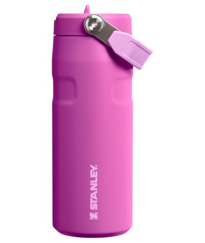 Stanley IceFlow Flip Straw 2.0 Water Bottle 16 OZ | Built-In Straw with Larger Opening | Lightweight & Leak-Resistant | Insulated Stainless Steel | BPA-Free | Dark Blossom - color: Dark Blossom, size: 16 Ounces