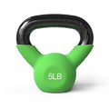 Mikolo Neoprene Coated Cast Iron Kettlebells 5-30LB Set, Solid Weight Set with Wide Grip Handle and Flat Bottom, Ideal for Full Body Strength Training at Home Gym - size: 5LB
