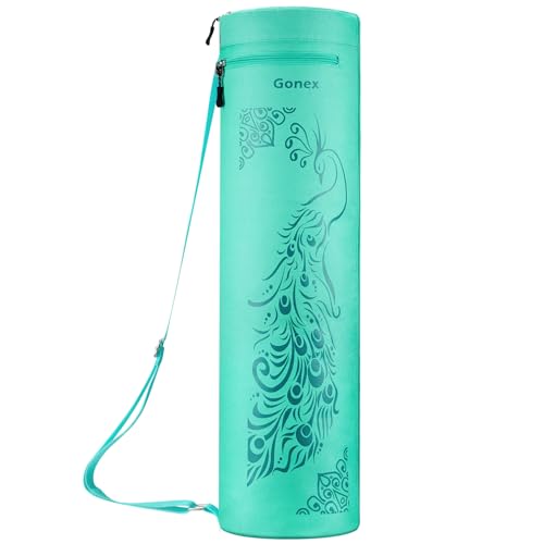 Gonex Yoga Mat Bag with Full-Zip Design, Fits Most Mats | 600D Oxford Fabric, Wet Pocket, Front Zip Pocket, Adjustable Strap, Fits Mats up to 26" - color: Green