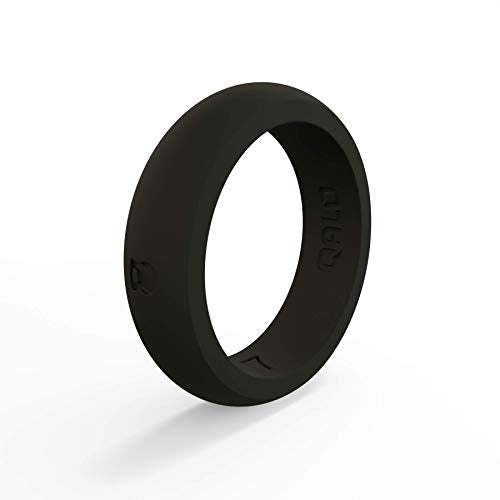 Women's Black Classic Athletics Silicone Ring Size 06 - color: Black - Kettlebell, size: Size 6